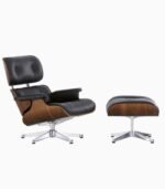Fauteuil Lounge en Cuir & Bois Noyer – Image 2
